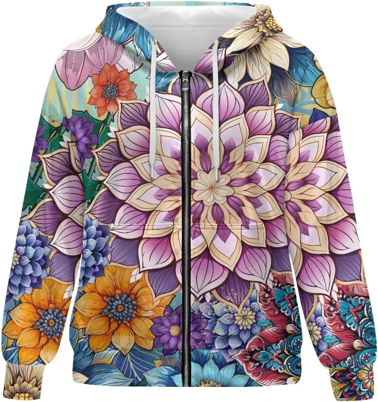 Ystardream Casual Zip Up Hoodies for Women Crewneck Sweatshirts Trendy XS-XL