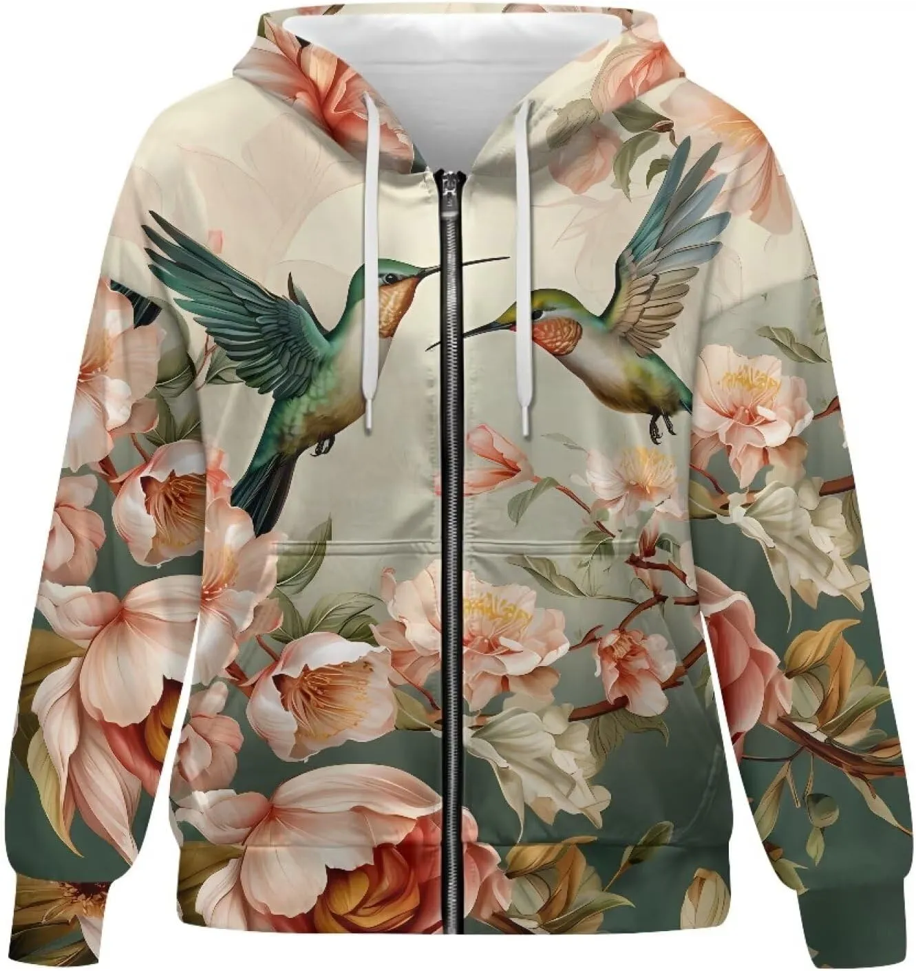 Ystardream Casual Zip Up Hoodies for Women Crewneck Sweatshirts Trendy XS-XL