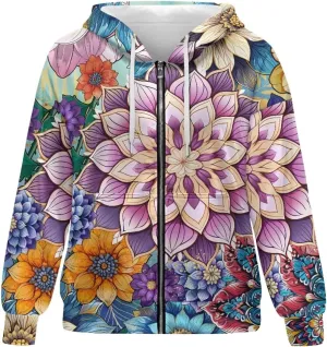 Ystardream Casual Zip Up Hoodies for Women Crewneck Sweatshirts Trendy XS-XL