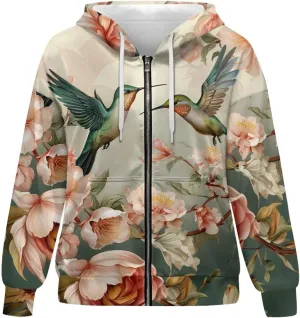 Ystardream Casual Zip Up Hoodies for Women Crewneck Sweatshirts Trendy XS-XL