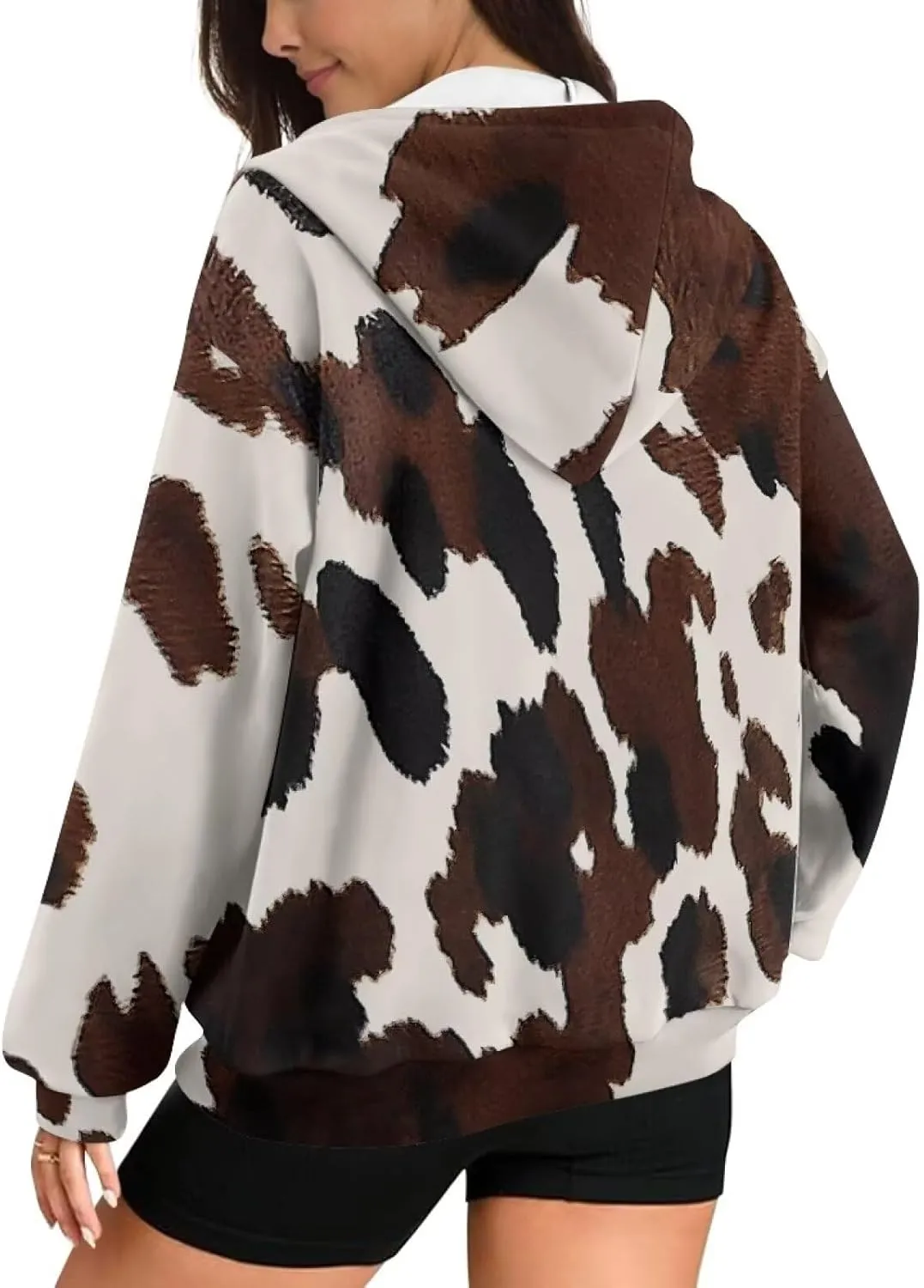 Ystardream Casual Zip Up Hoodies for Women Crewneck Sweatshirts Trendy XS-XL